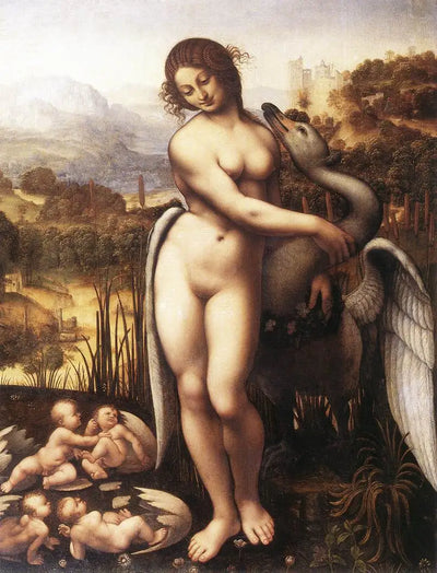 Reproduction du tableau « Léda et le Cygne - Léonard de Vinci » par Alpha Reproduction en peinture à l’huile