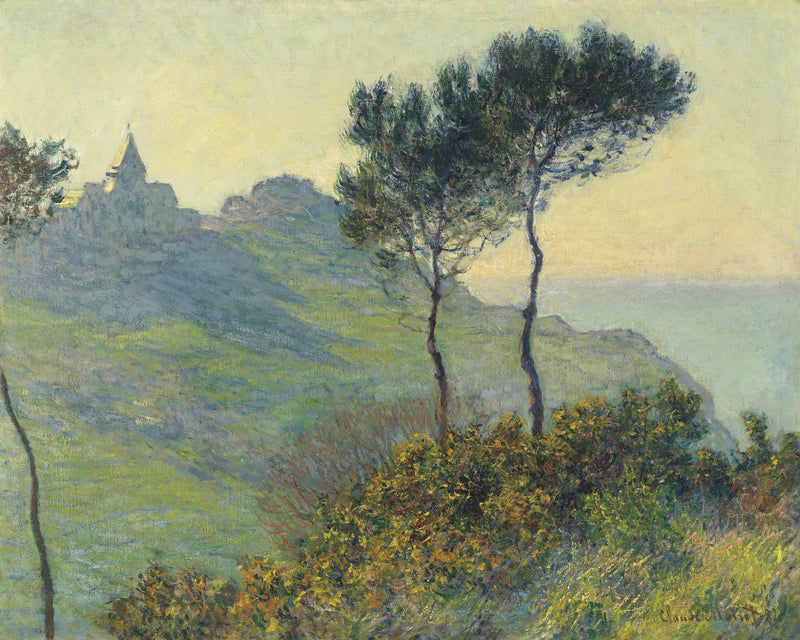 The Church at Varengeville, Setting Sun - Claude Monet