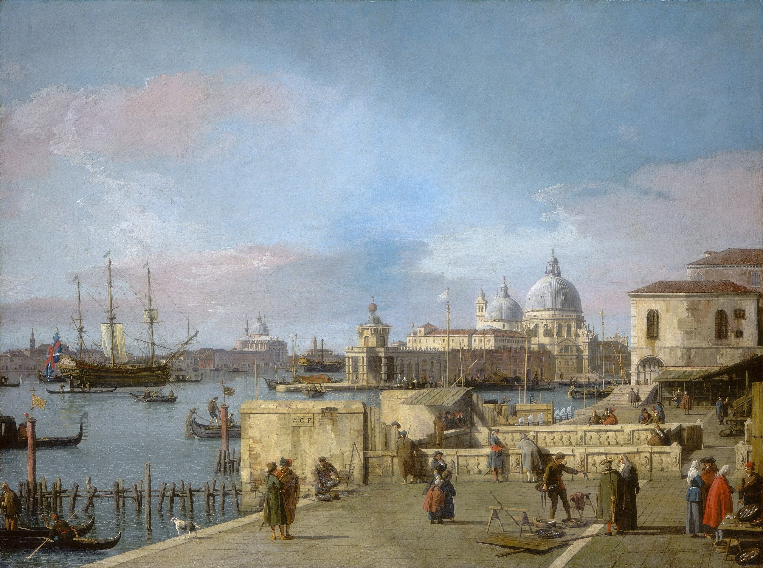 The Mouth of the Grand Canal from the Mole, Venice - Canaletto