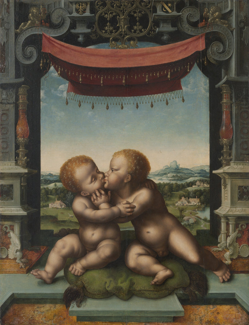 The Child Jesus and Saint John the Baptist Embracing - Joos van Cleve