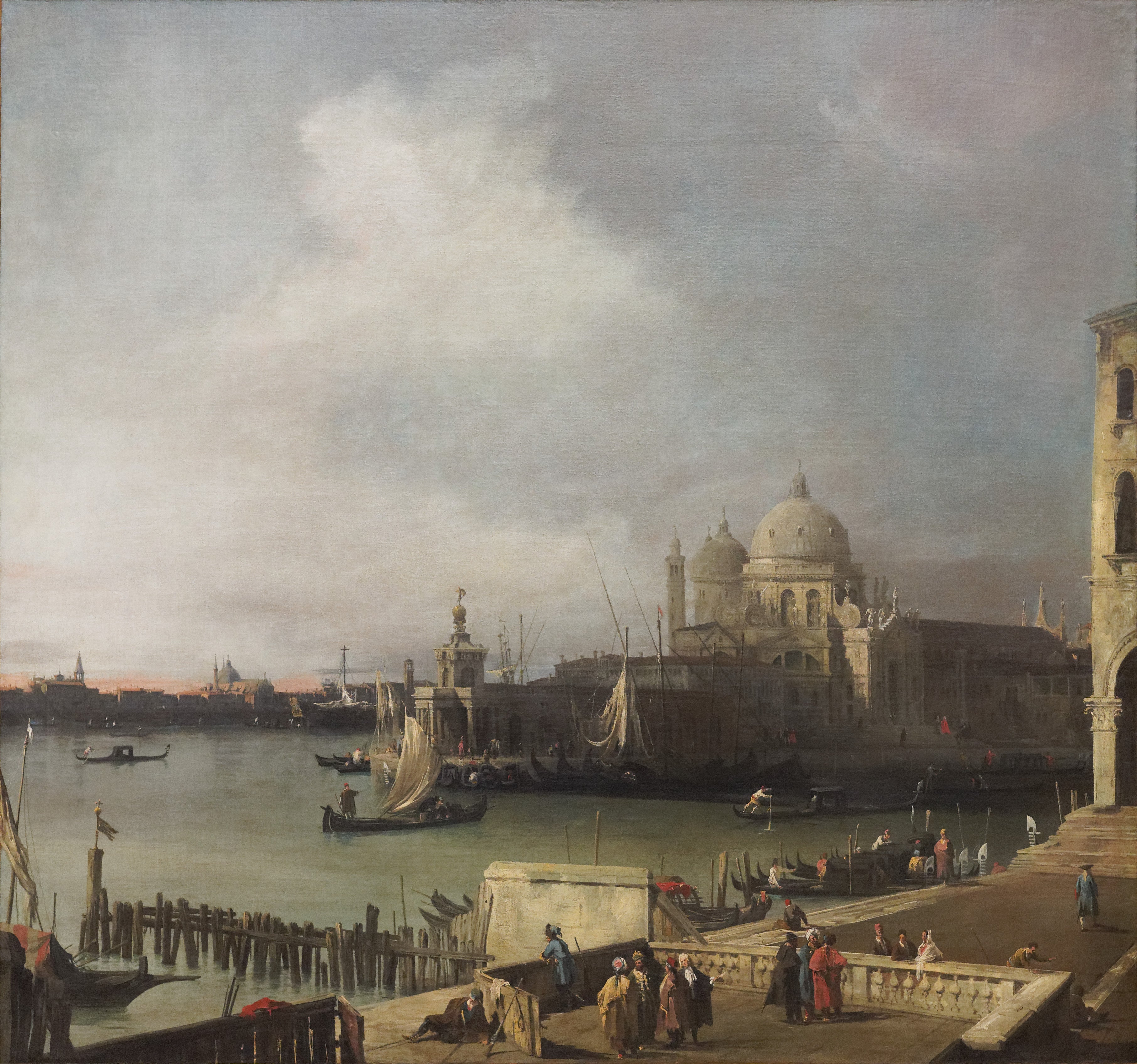 The Entrance of the Grand Canal, with Santa Maria della Salute and the Giudecca Canal, view from the western end of the Molo - Canaletto
