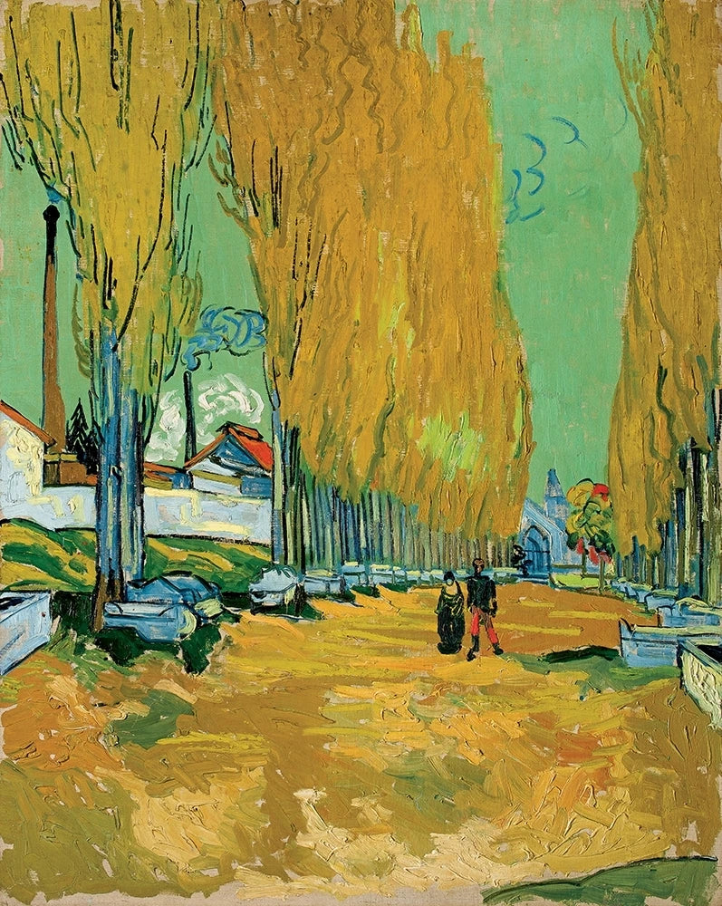 Les Alyscamps F568 de Vincent van Gogh, allée d’automne et sarcophages à Arles