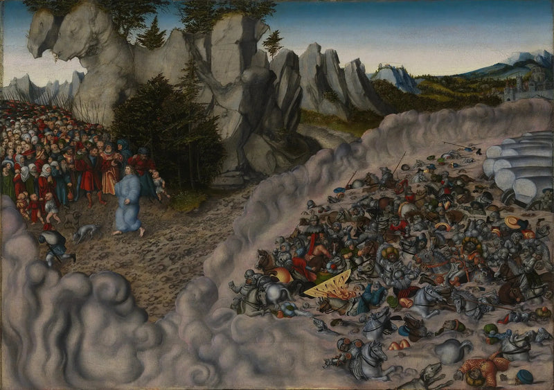 The Armies of the Pharaoh Engulfed in the Red Sea - Lucas Cranach the Elder