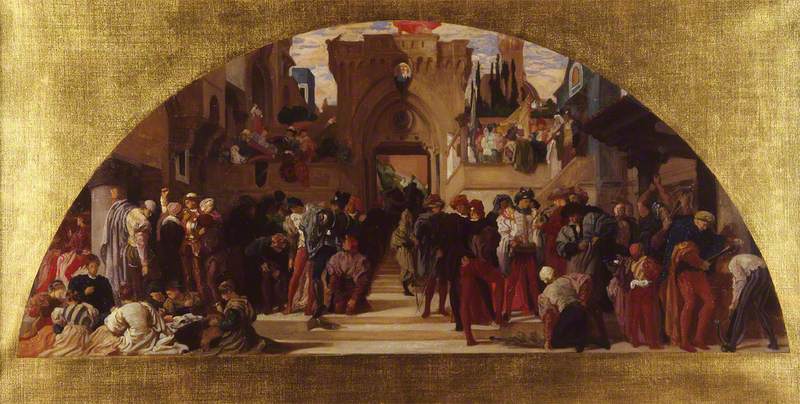 The Arts of Industry Applied to War (Study for a Mural Painting at the Victoria and Albert Museum) - Frederic Leighton