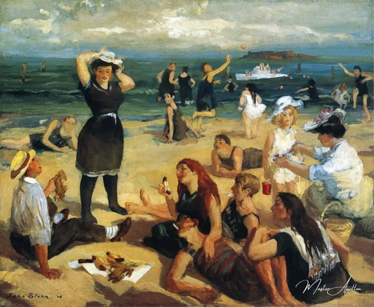 Les baigneurs de South Beach - John Sloan - Reproductions de tableaux et peintures haut de gamme