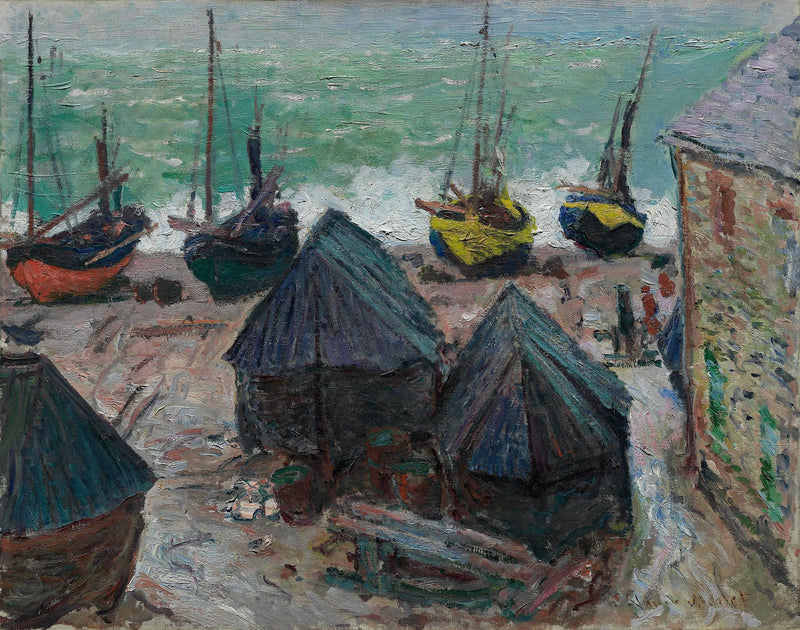 The Boats on the Beach at Étretat - Claude Monet