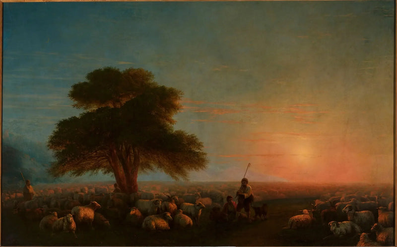 The shepherds with a flock of sheep. - Ivan Aïvazovski