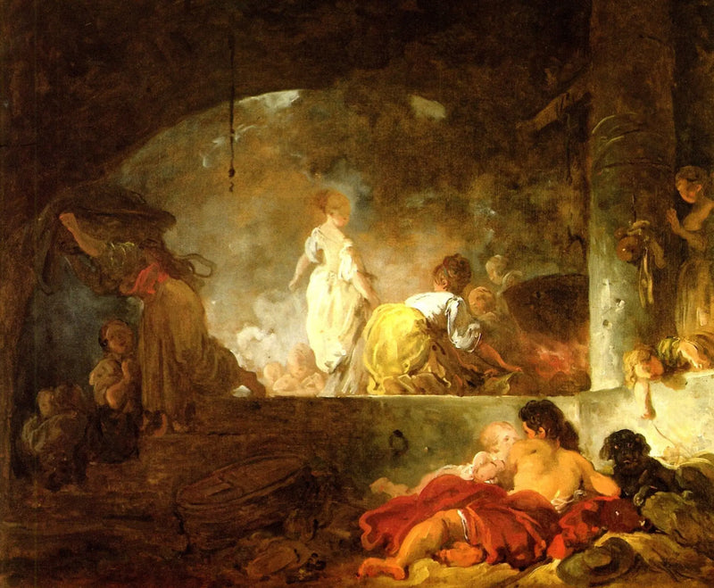 The Laundresses - Jean-Honoré Fragonard