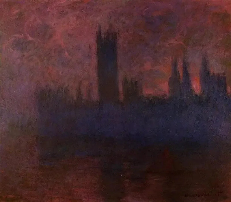 The Houses of Parliament, Symphony in Rose - Claude Monet