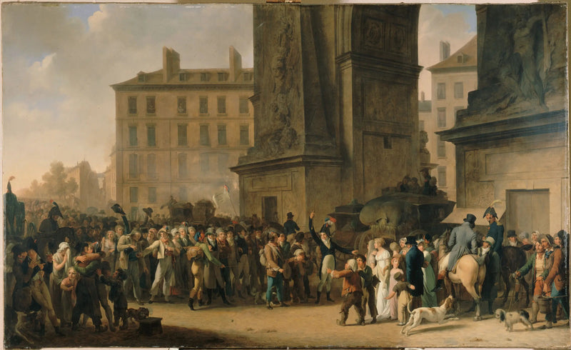 The Conscripts of 1807 marching in front of the Porte Saint-Denis - Louis-Léopold Boilly