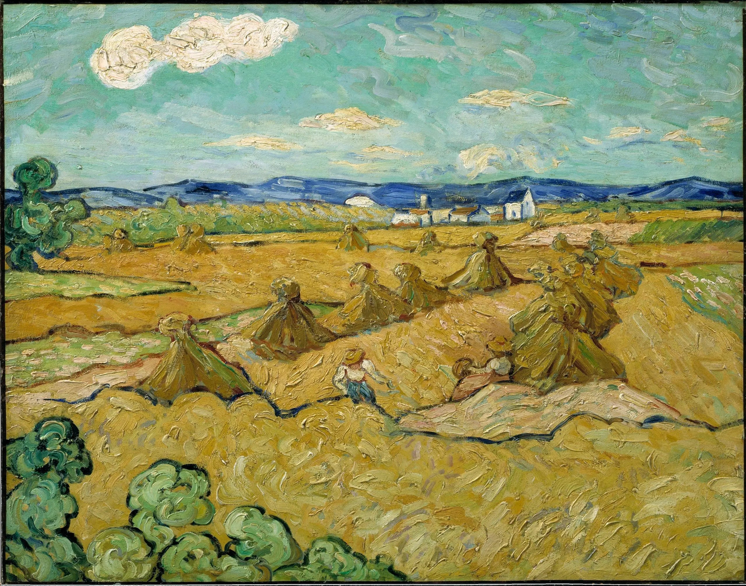 Reproduction du tableau « Les Cornshocks - Vincent van Gogh » par Alpha Reproduction en peinture à l’huile