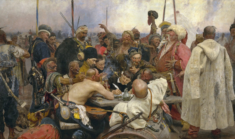 The Zaporozhian Cossacks writing a letter to the Sultan of Turkey - Ilya Repin