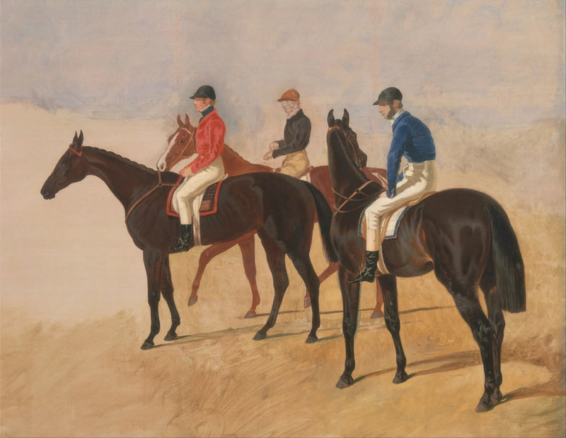 The steeplechase cracks: Allen McDonough on Brunette, Tom Oliver on Discount and Jem Mason on Lottery - John Frederick Herring, Sr.