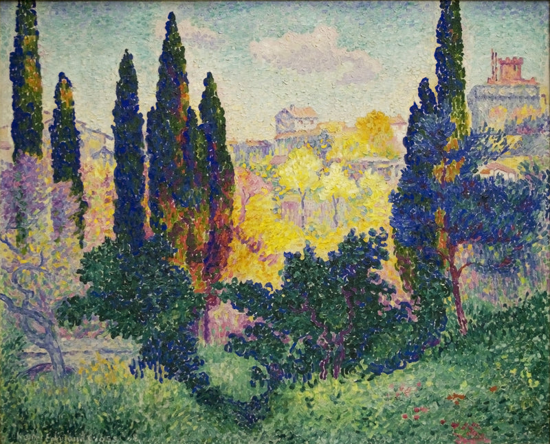 The Cypresses at Cagnes - Henri-Edmond Cross