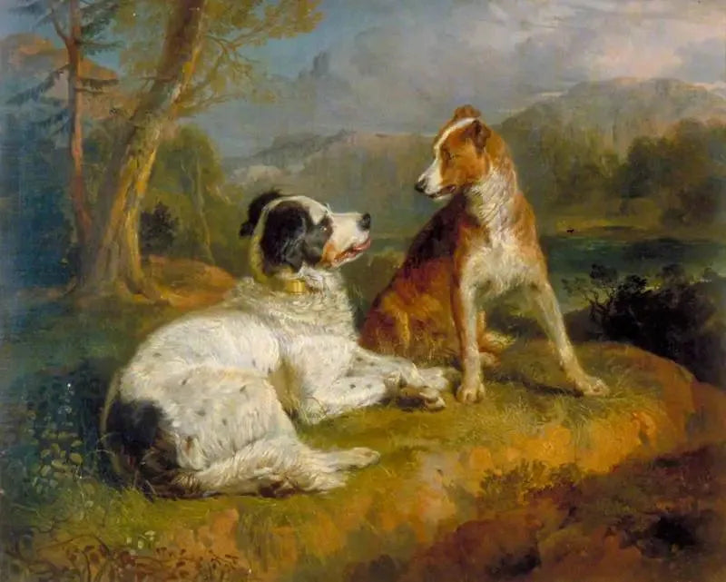 The Two Dogs (after the poem by Robert Burns) - Edwin Henry Landseer