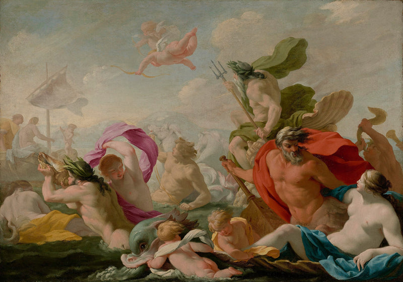 The Sea Gods Paying Homage to Love - Eustache Le Sueur