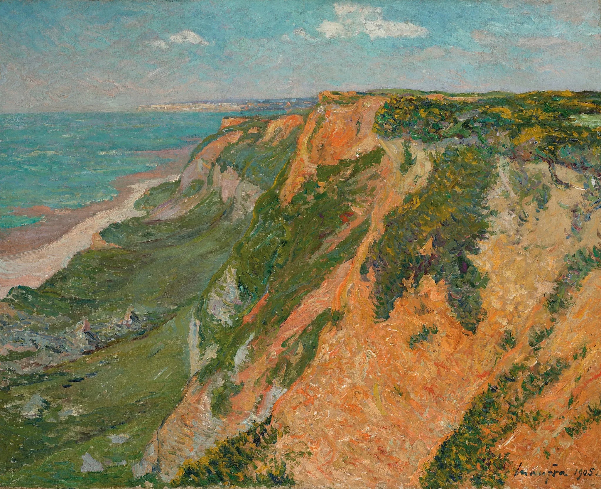 Les falaises rouges d'Octeville, Basse-Seine - Maxime Maufra image 1 tableau peint à l’huile sur toile