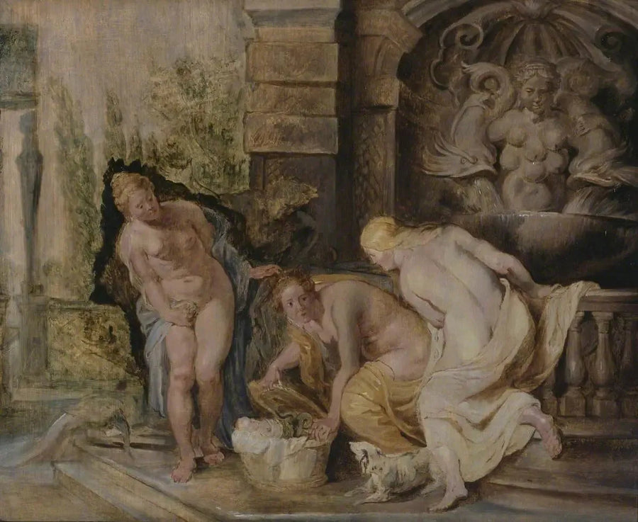 The Girls of Cécrops Discovering Erythronius - Peter Paul Rubens
