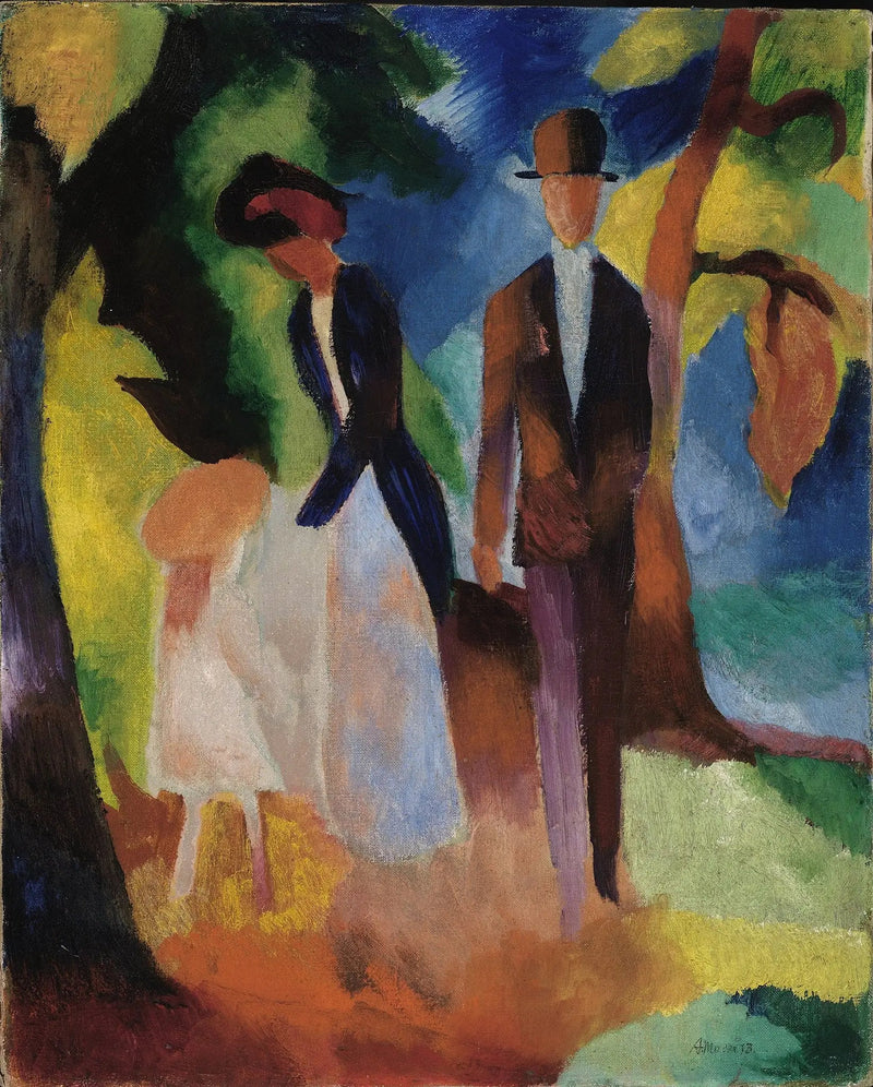 People by the Blue Lake - August Macke