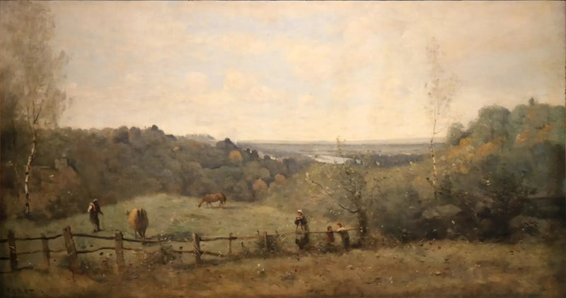 The Heights of Sèvres. Enclosed Pasture - Jean-Baptiste Camille Corot