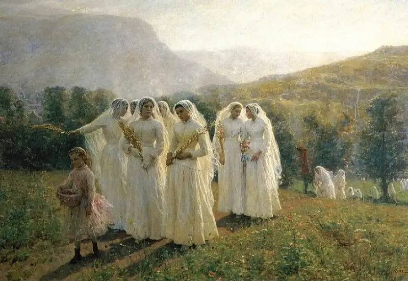 The young girls se rendent à la procession - Jules Breton