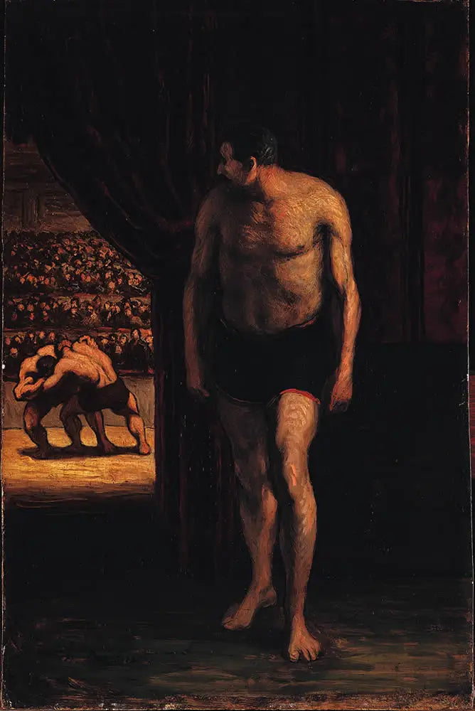 The Wrestlers - Honoré Daumier