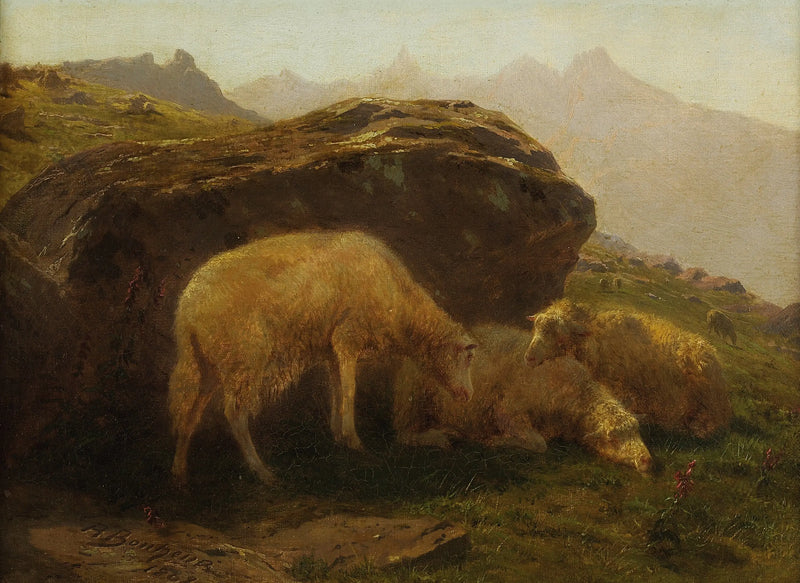 The sheep on a hill - Rosa Bonheur