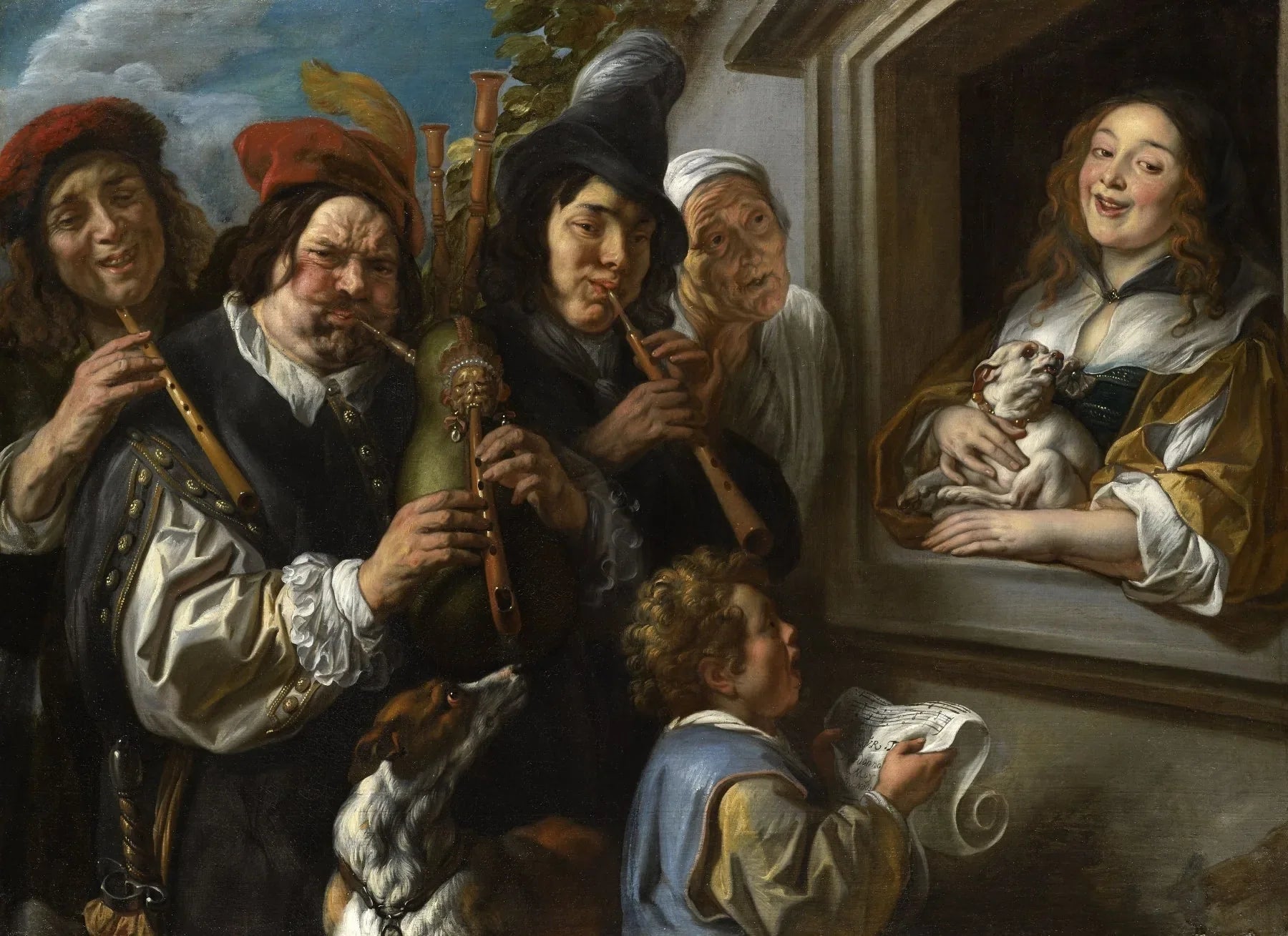 Les musiciens ambulants ou La sérénade - Jacob Jordaens image 1 copie peinte à la main à l’huile