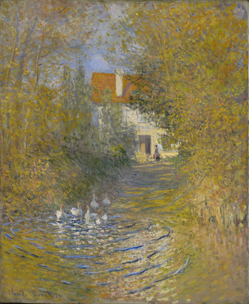 Geese in the stream W347 - Claude Monet