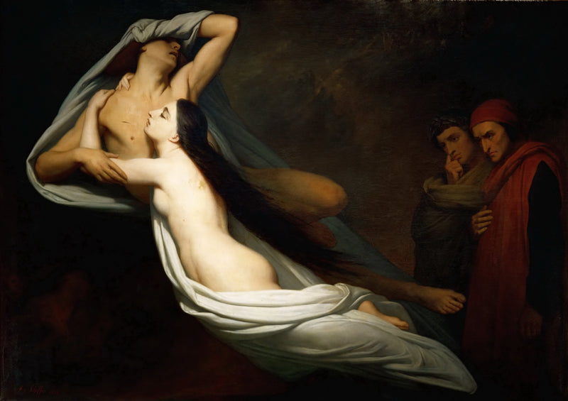 The Shadows of Francesca da Rimini and Paolo Malatesta appear to Dante and Virgil - Ary Scheffer