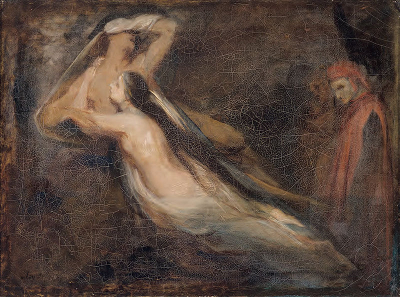 The shadows of Paolo and Francesca appearing to Dante and Virgil - Ary Scheffer
