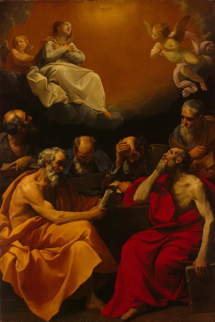 The Fathers of the Church contest the dogma of the Immaculate Conception - Guido Reni