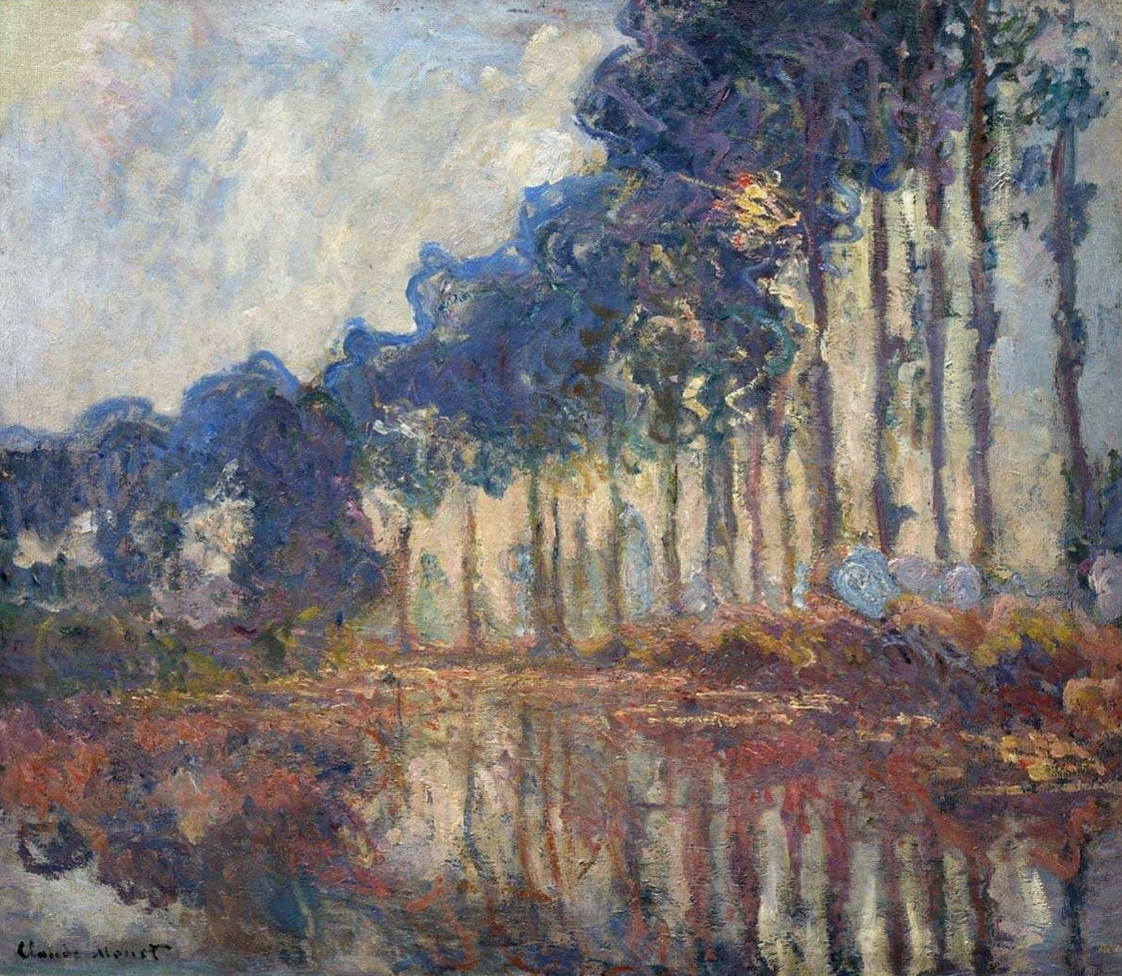 Reproduction du tableau « Les peupliers, autumn - Claude Monet » par Alpha Reproduction en peinture à l’huile
