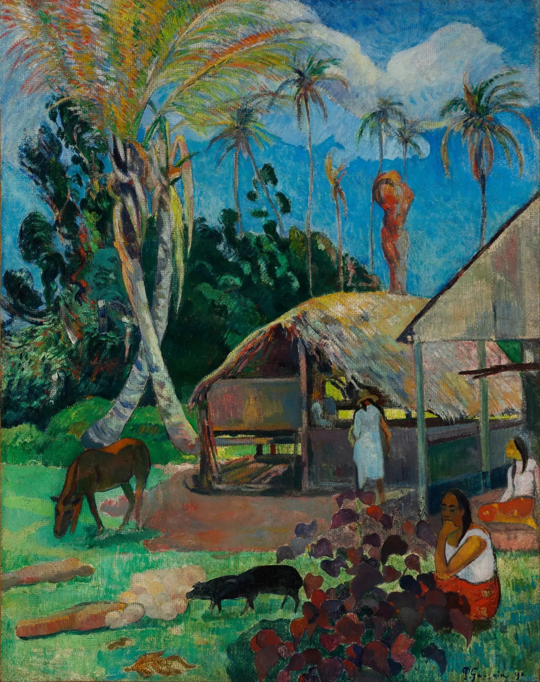 Les Pourceaux noirs - Paul Gauguin image 1 tableau peint à l’huile sur toile