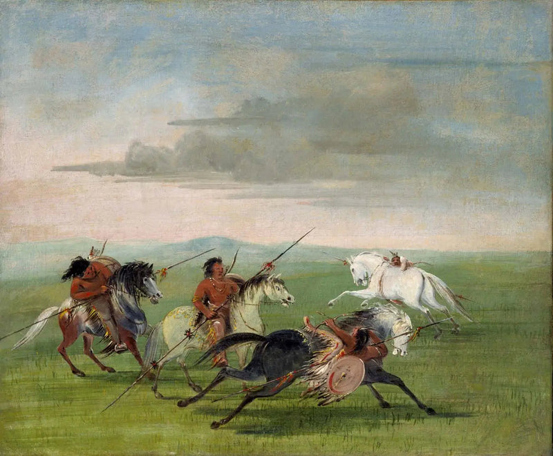 The equestrian feats of the Comanches - George Catlin