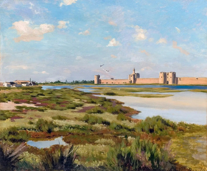 The Ramparts of Aigues-Mortes - Frédéric Bazille