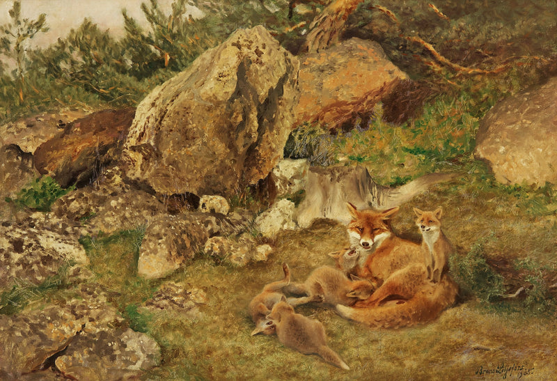 The fox cubs are playing - Bruno Liljefors