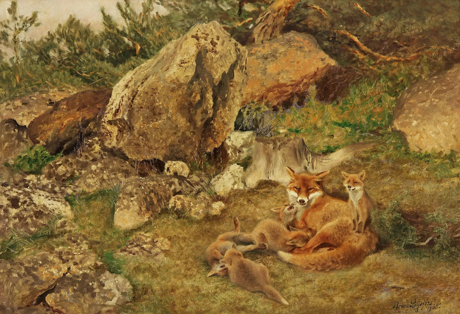 The fox cubs are playing - Bruno Liljefors