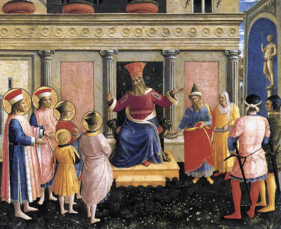 The saints Côme and Damien with their brothers before the proconsul Lysias - Fra Angelico