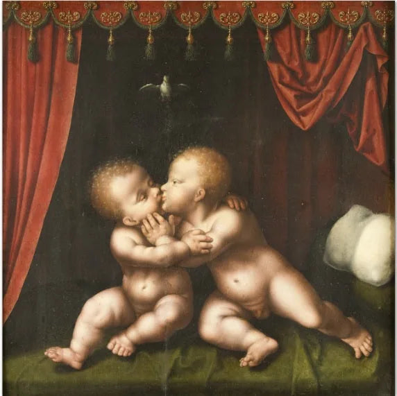 The Holy Children Embracing - Joos van Cleve