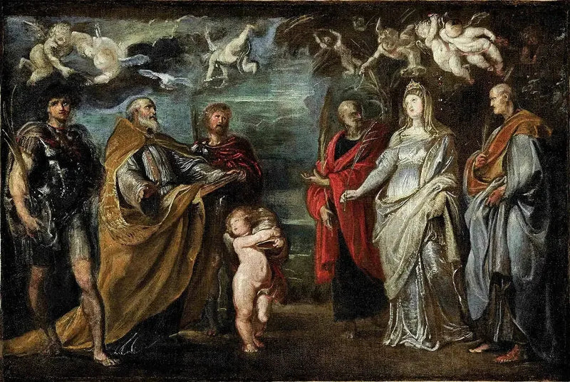 The saints Maure, Gregory, Papianus, Nérée, Domitille et Achilleus - Peter Paul Rubens