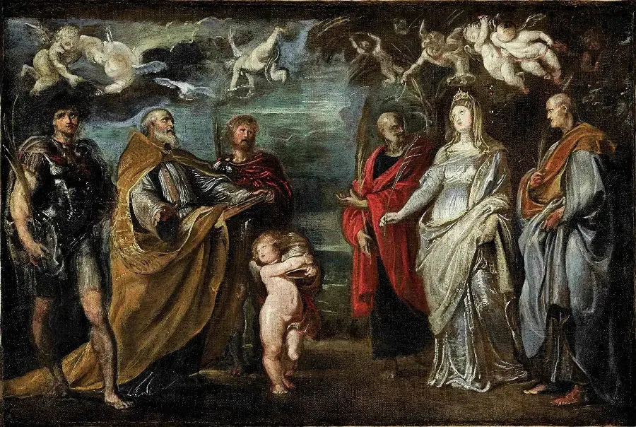 The saints Maure, Gregory, Papianus, Nérée, Domitille et Achilleus - Peter Paul Rubens