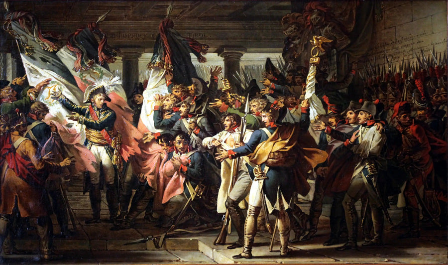 The soldiers of the 76th line finding their flags in the arsenal of Innsbruck - Charles Meynier