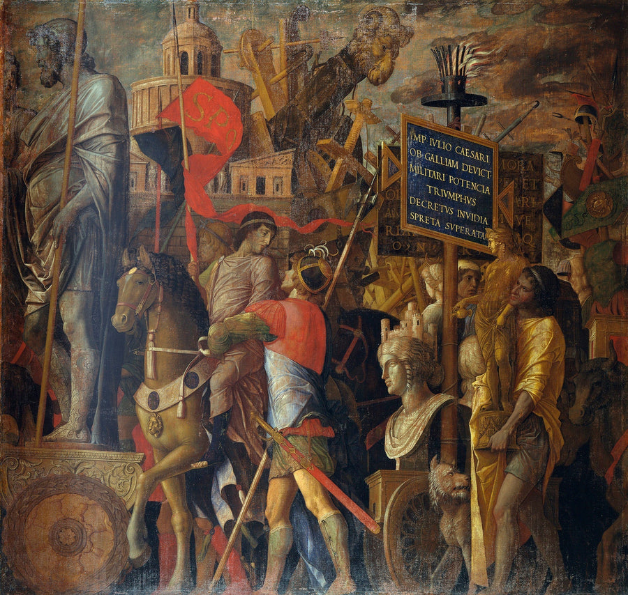 The Triumphs of Caesar: 2. The Standard Bearers and Siege Equipment - Andrea Mantegna