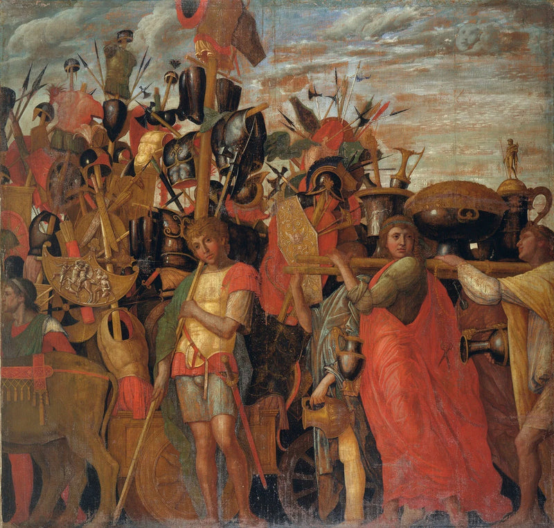 The Triumphs of Caesar: 3. The bearers of trophies and ingots - Andrea Mantegna