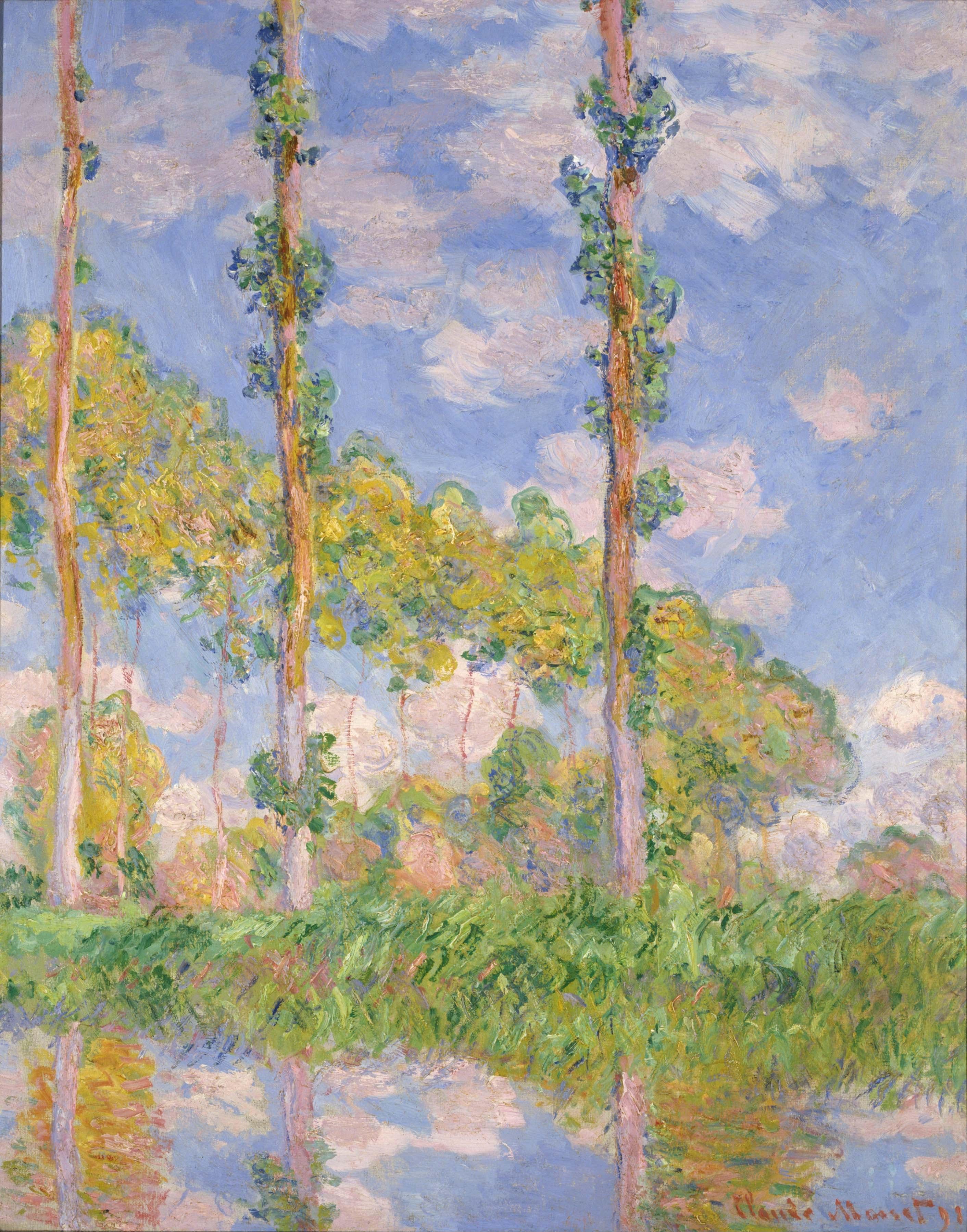 Reproduction du tableau « Les Trois Arbres, été - Claude Monet » par Alpha Reproduction en peinture à l’huile