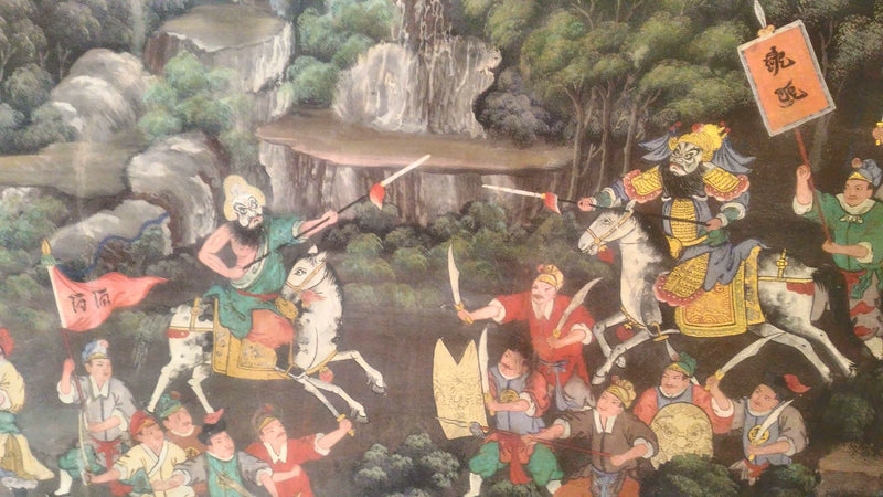 Les Trois Royaumes, panneau 8 de Wat Bowonniwet - Ateliers de Wat Bowonniwet