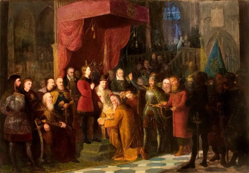 The Tsars Chouïski brought by Żółkiewski to the Sejm of Warsaw in front of Zygmunt III - Jan Matejko