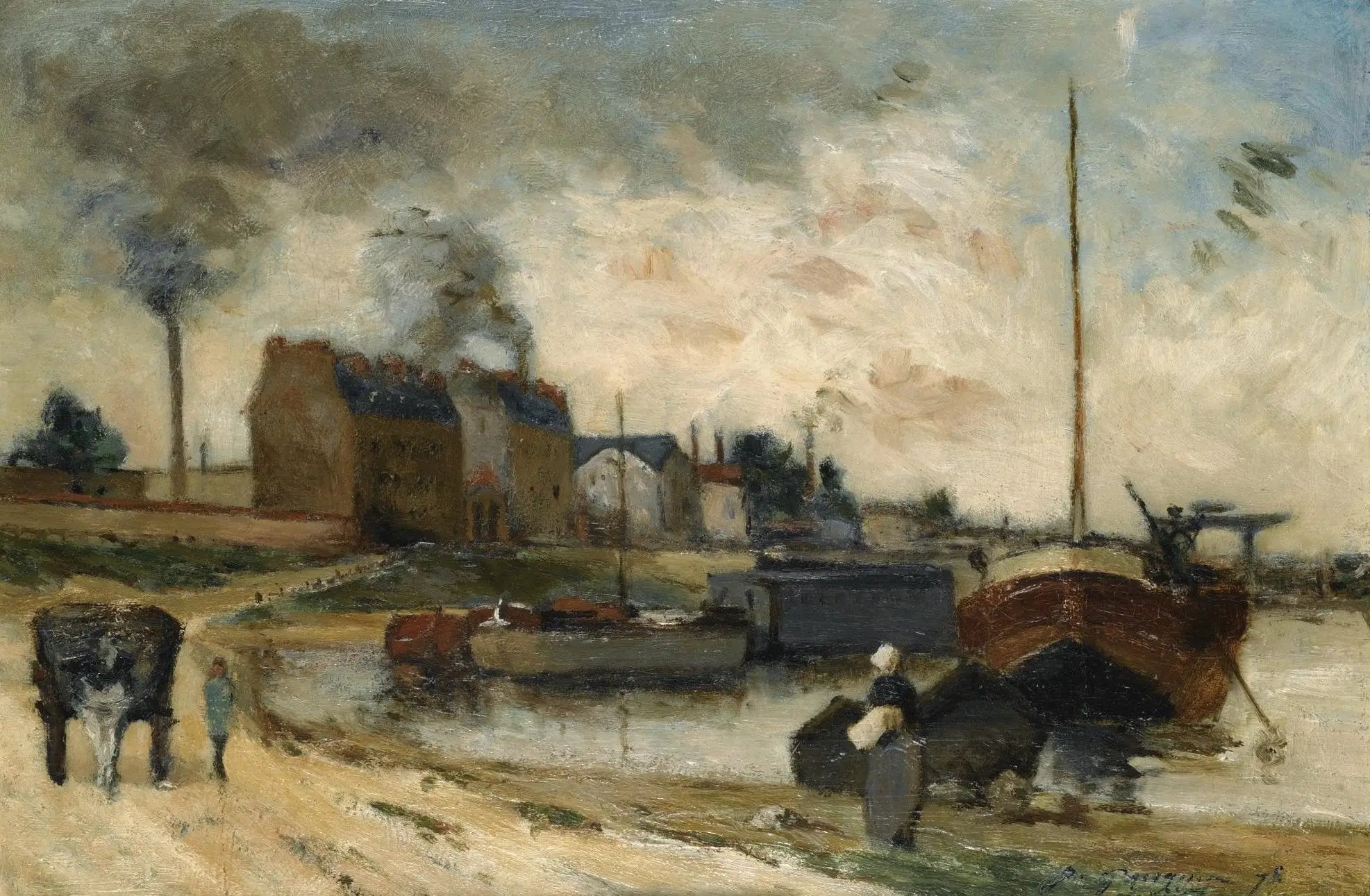 Reproduction du tableau « Les Usines Cail et le quai de Grenelle - Paul Gauguin » par Alpha Reproduction en peinture à l’huile