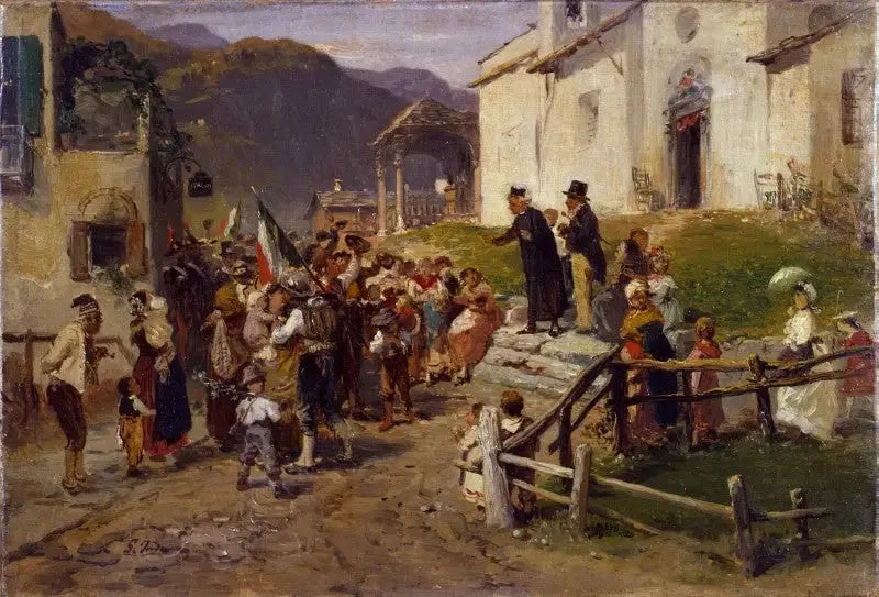 The volunteers say their goodbyes - Gerolamo Induno
